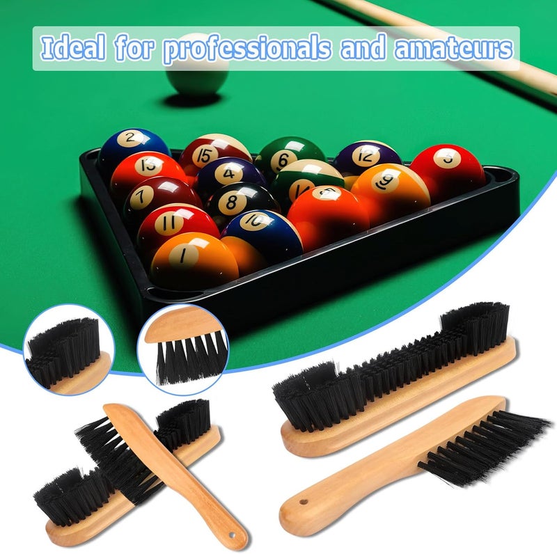CONLI 10 Pcs Pool Table Cleaning Kit - Solid Wood Pool Table Brush & Rail Brush Cleaning Tools for Billiards Table Felt - Image 4